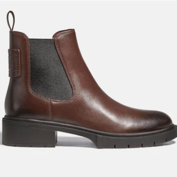 New Coach Lyden leather lug sole Chelsea short boot - Picture 6 of 6